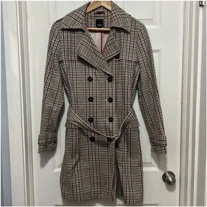 Plaid ESPRIT trench. Size M